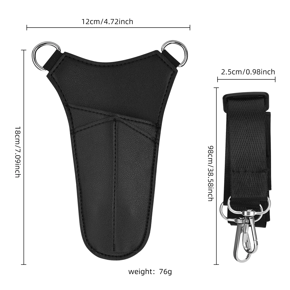 PU Leather Barber Scissor Waist Holster, Adjustable