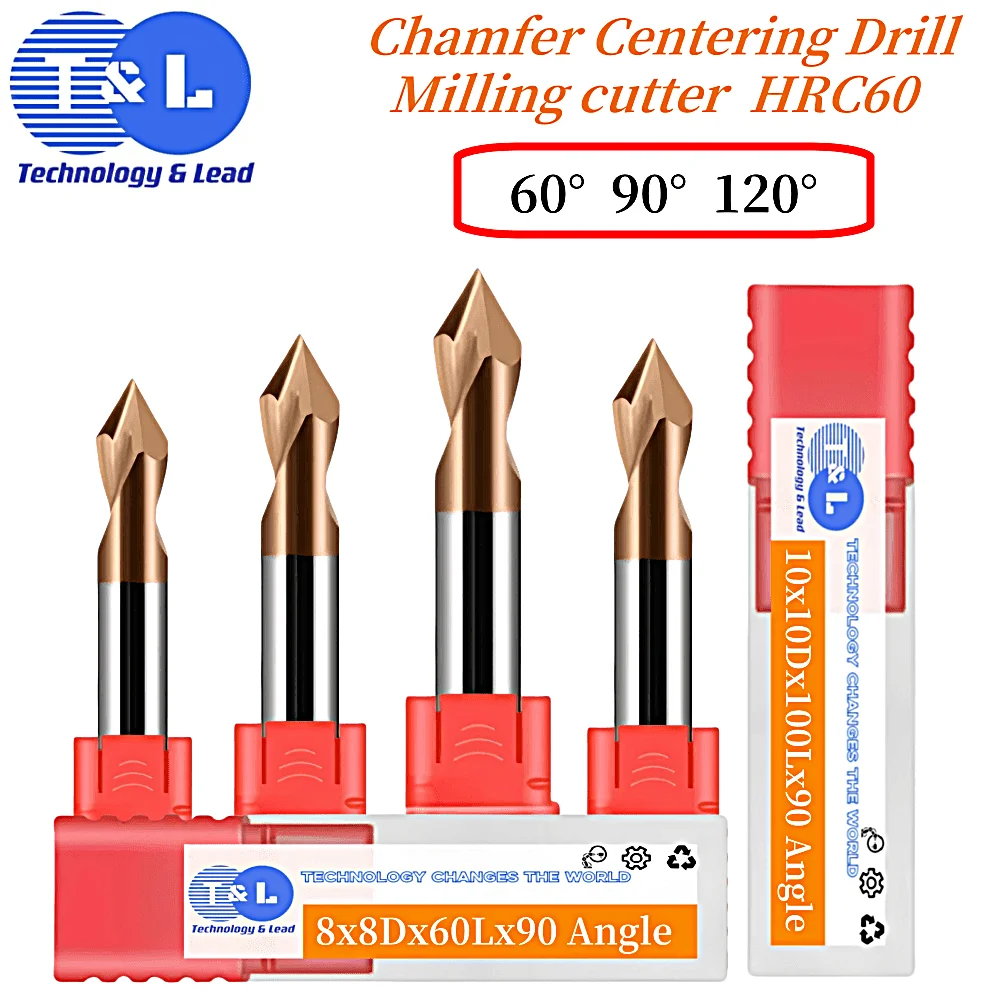 T & L 60 ° 90 ° 120ทังสเตนเหล็กคาร์ไบด์ ° เจาะศูนย์กลางเครื่องมือ Mata Bor เครื่องจักร HRC60 CNC