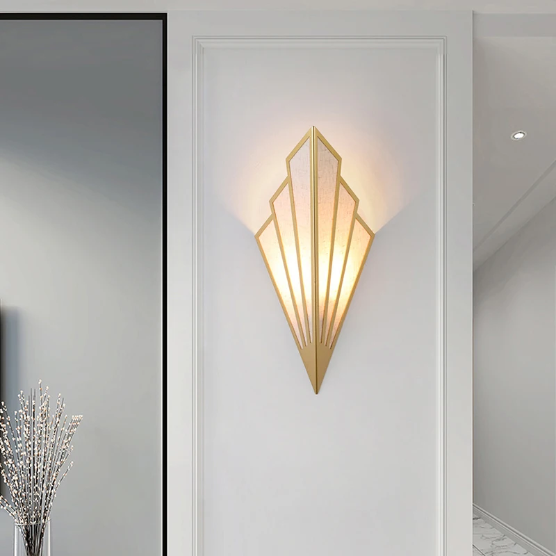 LED Wall Lamp Nordic Bedroom Bedside Fan-shaped Lighting for Living Room Corridor Aisle Stairs Wall Lights Home Decor Sconces