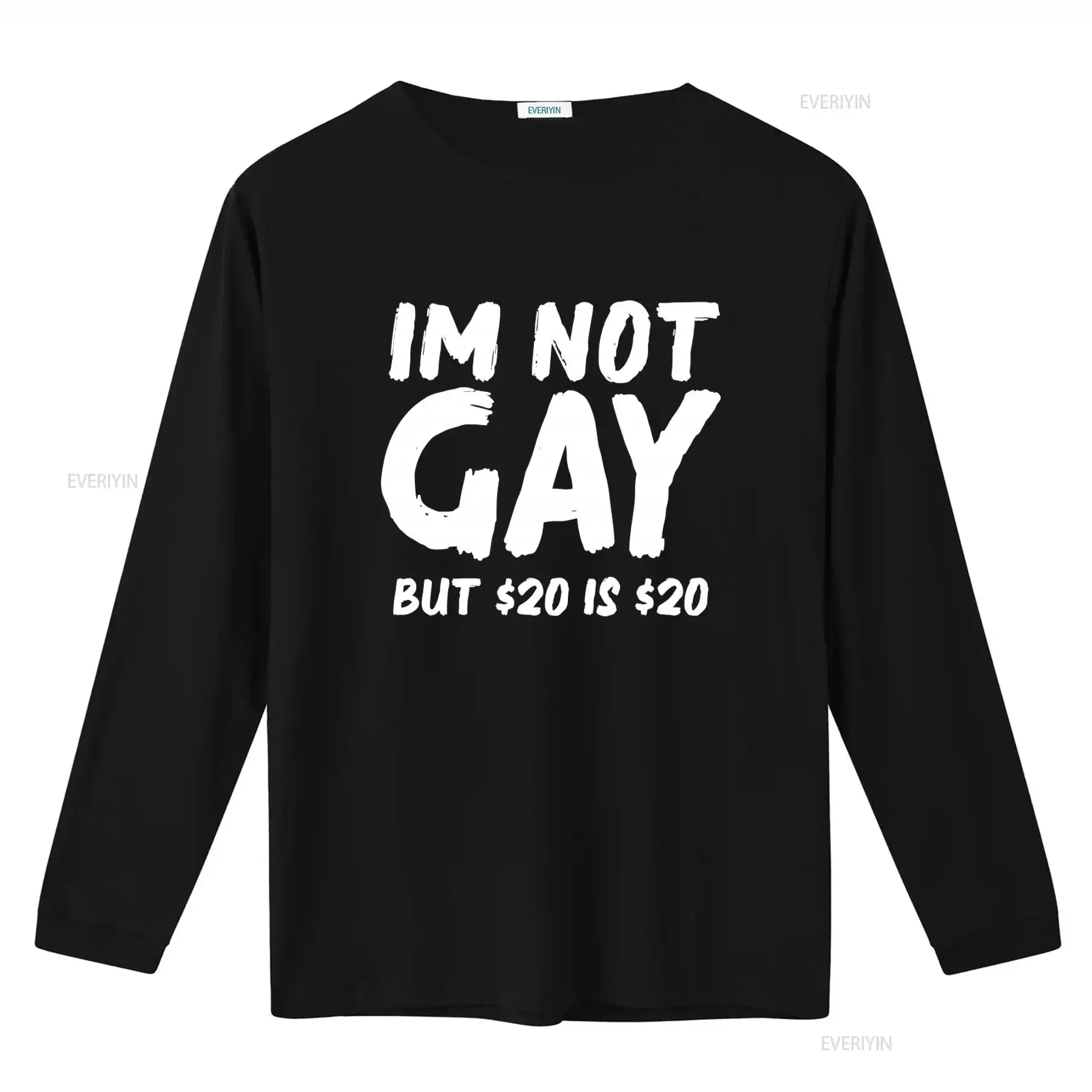 Mens Im Not Gay But 20 Dollars Funny Novelty T Shirt vintage Washed fashion Breathable graphic Soft Versatile Stylish