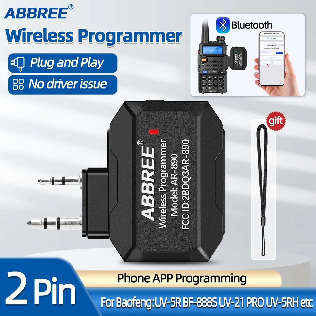 Walkie Talkie Programmer Wireless Bluetooth Program Phone APP Programming forbaofeng UV-21 BF-888S UV-5RH Quansheng UV-K6 K5