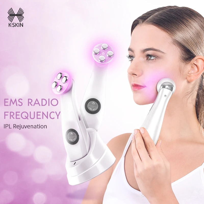 KSKIN Portable Handheld Ultrasonic Led Galvanic Current Face Personal Care Salon Rf Beauty Device