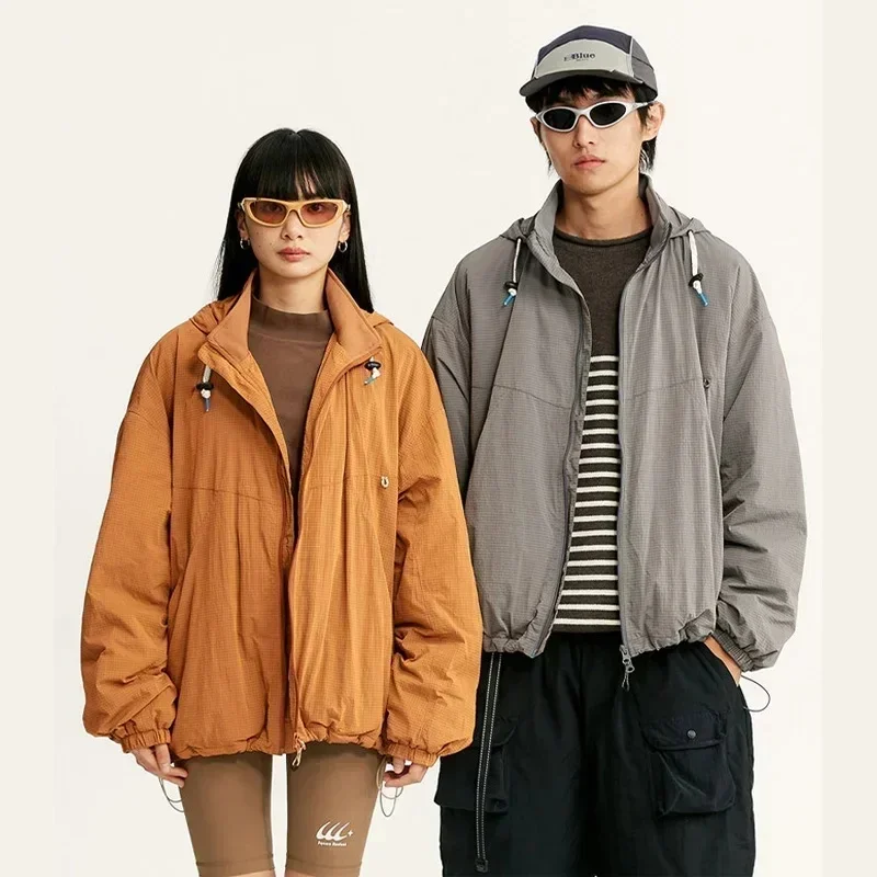 Men Outdoor Fashion Soft Shell Fleece Liner Loose Casual Tack Hooded Cargo Jacket Women Autumn Lightweight Warm Coat Outerwear