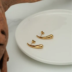 ENFASHION Aretes De Mujer Rain Stud Earrings With Zircon For Women's Stainless steel 18K Plated Gold Fashion Simple Jewelry 1544