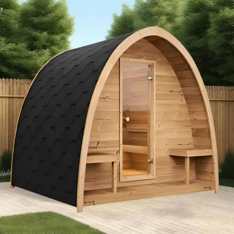 Customizable Sauna Cabin Named Triangle Sauna Oasis, Independent Design Outdoor Sauna