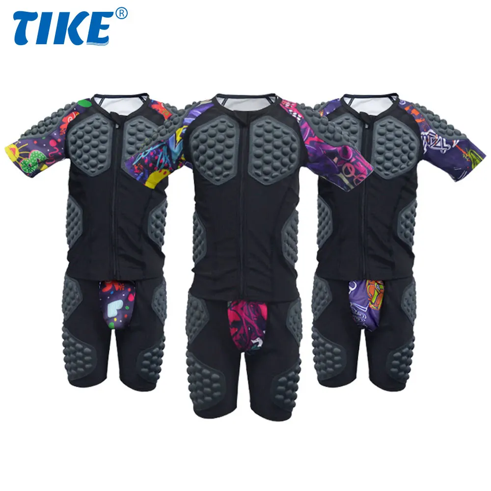 2Pcs/Set Professional Sports Honeycomb Anti-Collision Suit Anti-Collision T-Shirt Shorts Football Cycling Sports Protective Gear