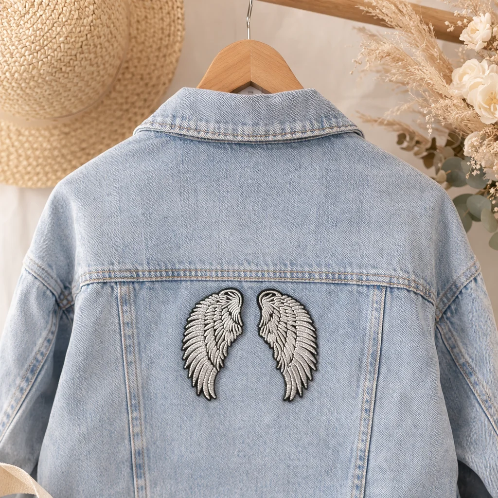 

Золотые нашивки с вышивкой в виде крыльев ангела, серебряные нашивки в стиле панк-рок, набор нашивок для пришивания, значки для курток, джинсов, велосипедной одежды, уличной моды, DIY, для шитья