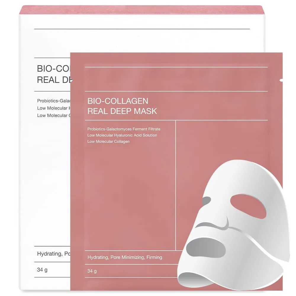 

Collagen Deep Mask Moisturizing Overnight Hydrogel Mask Shrink Pores Improve Elasticity Anti-Aging Mask 1 Box (4 Pieces)