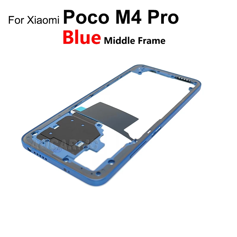 Aocarmo For Xiaomi Poco M4 Pro 4G/5G M4Pro Middle Frame With side keys Replacement Parts