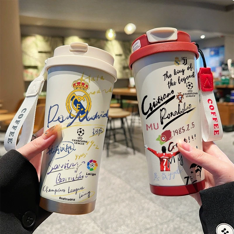 

Football Star CR7 530ml Bottle Letter Water Cup with Straw Sports Travel Outdoor Portable Water Bottles Birthday Gifts