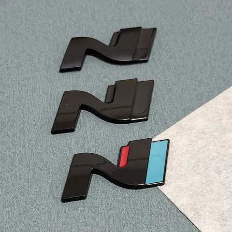 3D Metal N Line Logo Rear Boot Trunk Emblem Badge Decals For  I20 I30 Sonata Kona Elantra Tuson Car Stickers