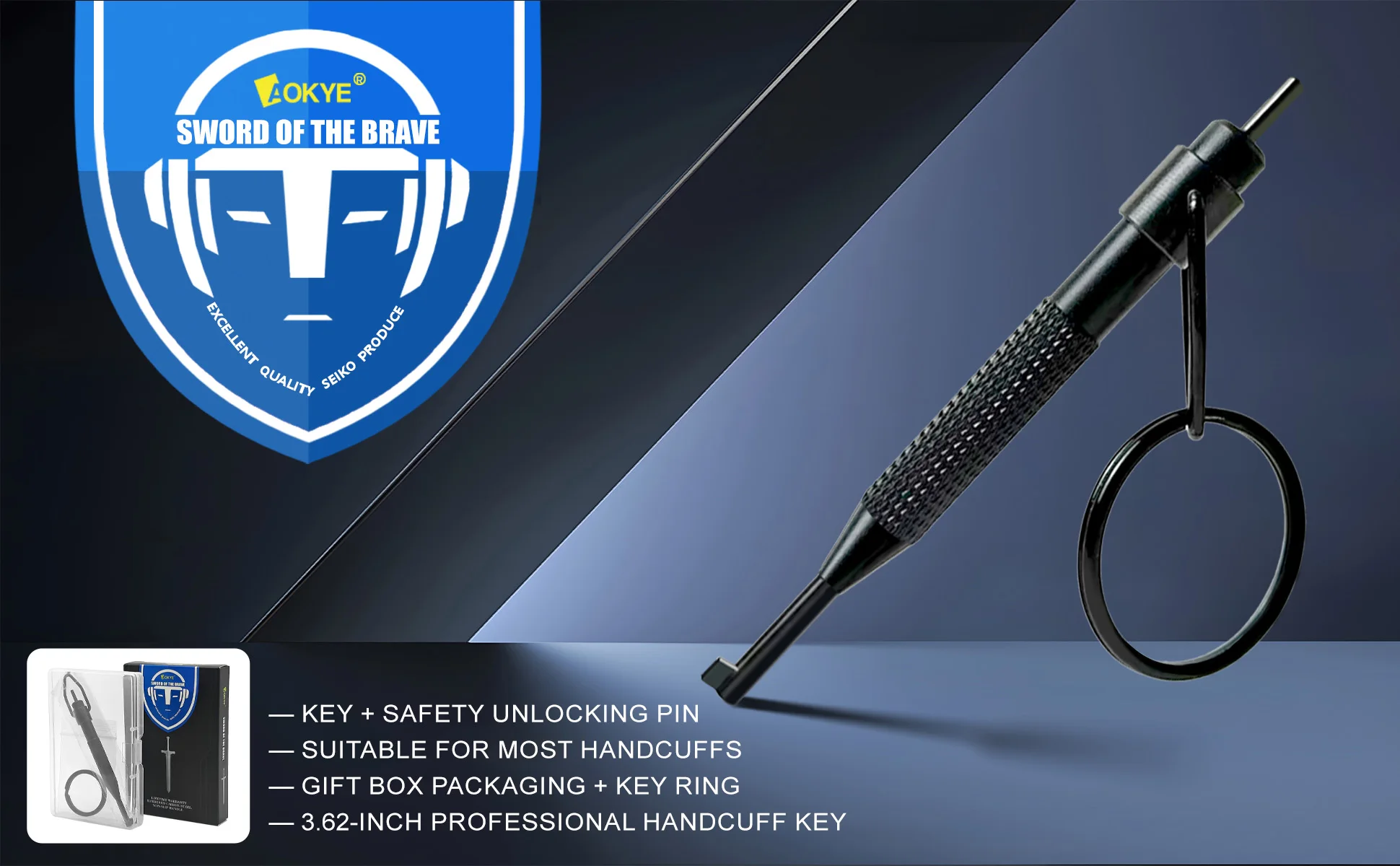 Rotating Release Tool, High Carbon Steel + Aluminum Alloy, with Key Ring, Universal for Most Standard Restraint Devices