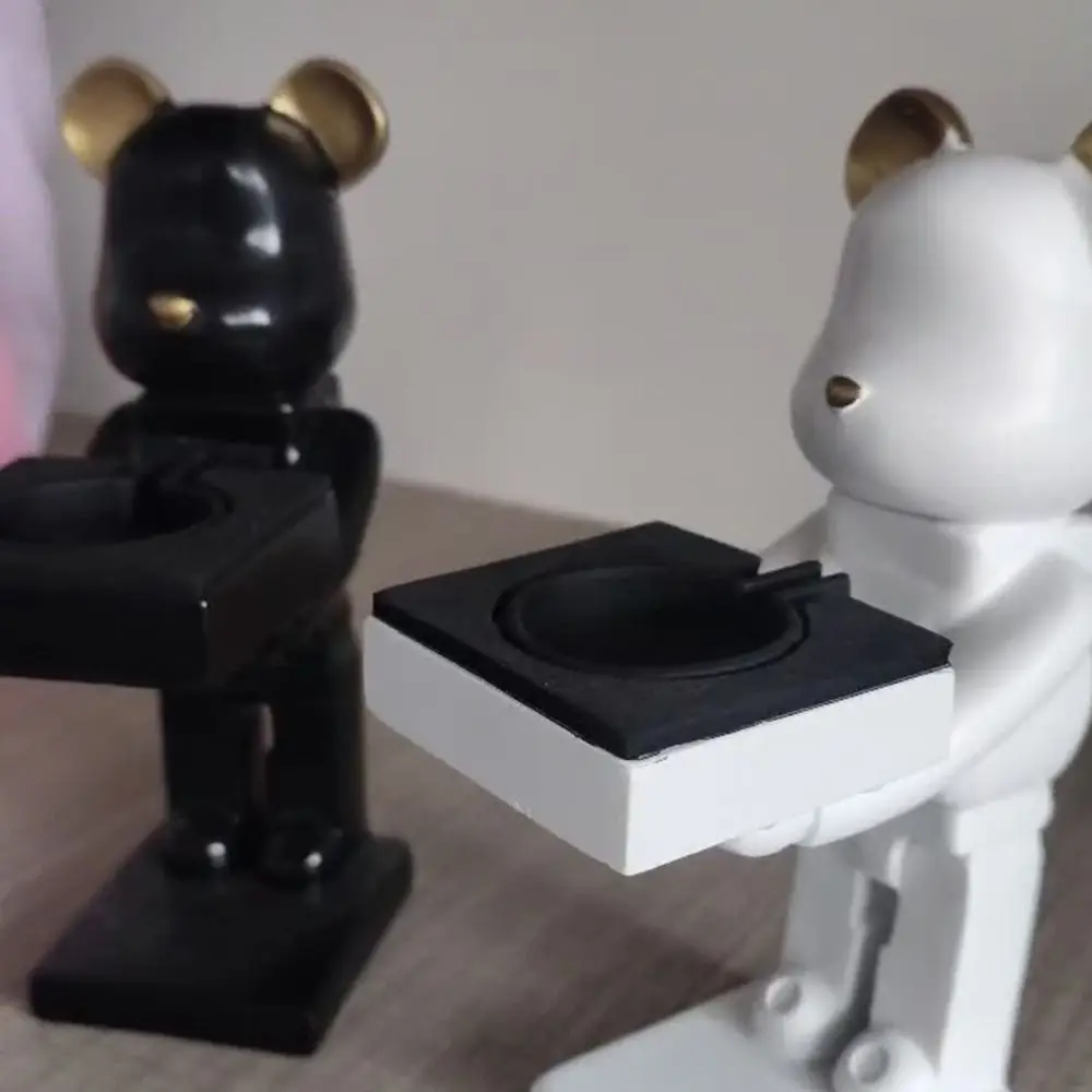Multicolor Cartoon Bear Watch Holder Resin Figurine Display Stand Wireless Charger Support Crafts for For Apple Watch view 2