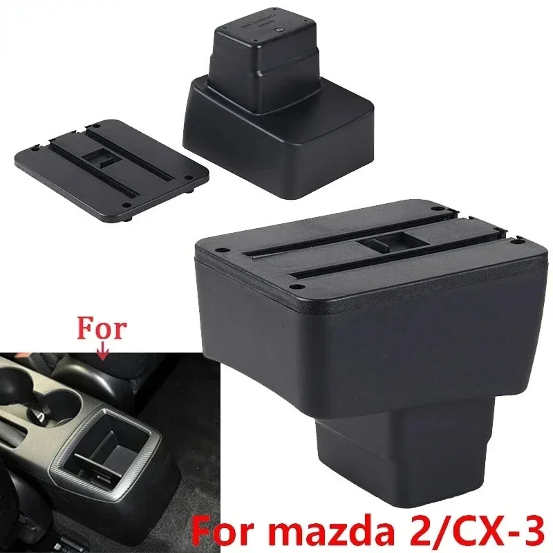 New luxury For MAZDA CX-3 Armrest For Mazda 2 Version cx3 Car Armrest Box Storage Box Retrofit Car Accessorie Interior Details