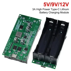 Type-C 15W 3A 18650 Lithium Battery Charger Module DC-DC Step Up Booster Fast Charge UPS Power Supply / Converter 5V 9V 12V