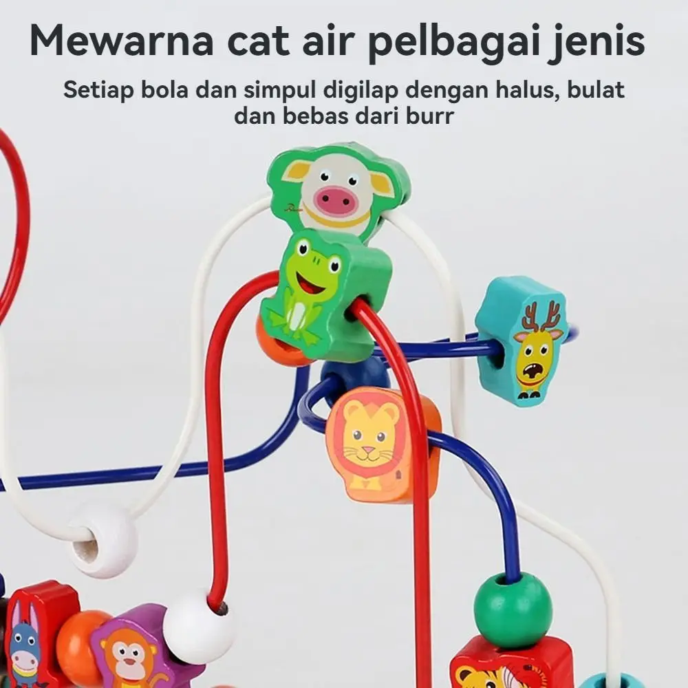 Animali colorati Giocattoli di legno Perline di legno Conteggio Apprendimento Perline Labirinto Matematica Puzzle Forme Cerchio Giocattoli educativi Bambini Bambini