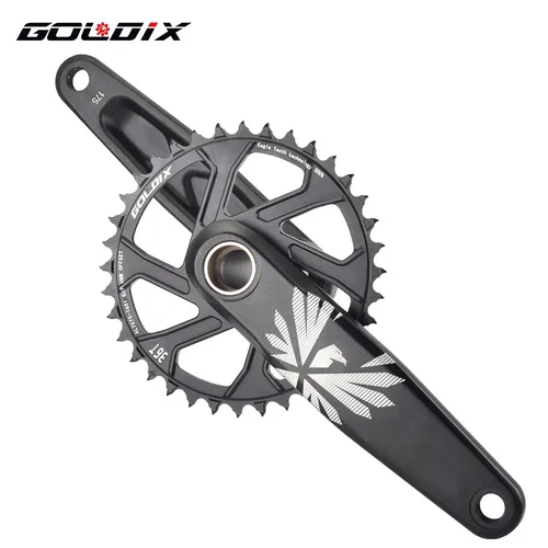Imagen 2 del producto Platos y bielas de bicicleta GOLDIX, plato de manivela para bicicleta de montaña, 170mm, 175mm, negro, 0 grados, 30T, 32T, 34T, 36T, 38T, aleación de aluminio con parte inferior