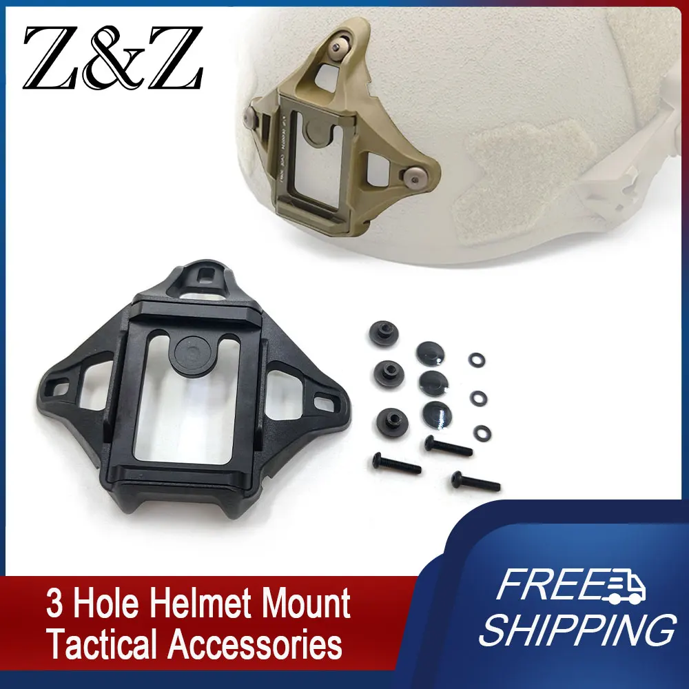 

Tactical Helmet Frame Mount NVG Shroud with 3 Hole Accessorie Helmet Mount Adapter Night Vision Mount Base Aluminum For L4G24