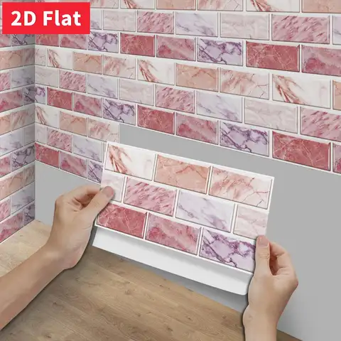 Pink Purple Gradient Marble Tile Stickers, HD Texture Self Adhesive Peel & Stick Vanity Room Decor 11.81"x5.91"