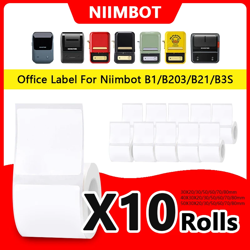 Niimbot B21/B1/B203 Mini Bluetooth Thermal Printer Anti-Oil Sticker Waterproof Adhesive Label Paper For Office Tag Labels Maker