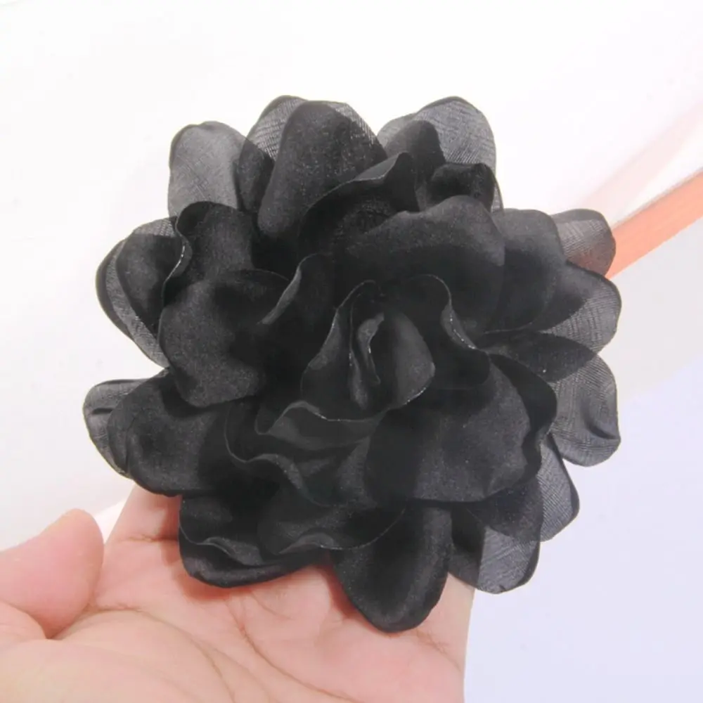 12cm Big Satin Burned Edge Fabric Artificial Flower for Wedding Dress Decoration Sewing Patches Chest Flower Corsage Accessories