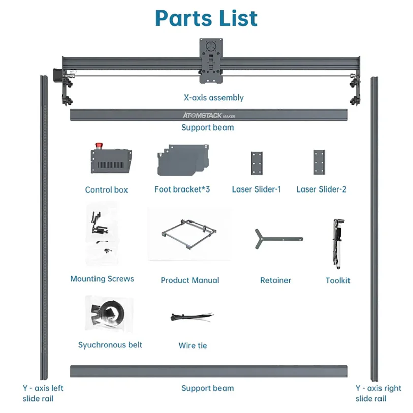 Atomstack E85 S/A/X40 Pro S/A/X30 Pro S/A/X20 Pro S/A10 Pro A5 M50 Pro Working Area Expansion Kit