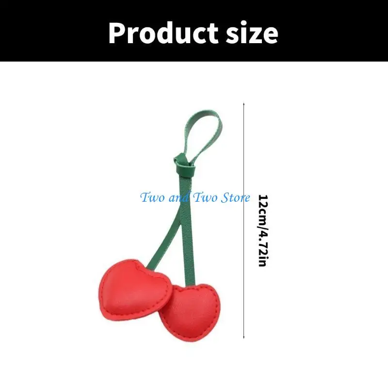 HX6F Cherry Keychain Charm Fruit Keyring Pendant Handbag Accessory for Women