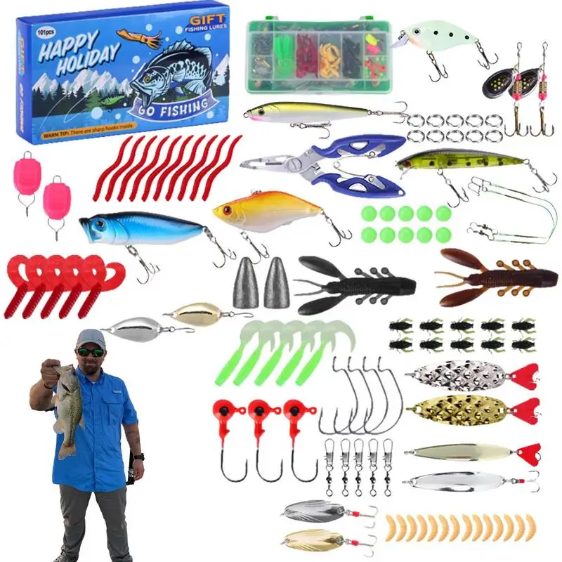 Fishing Bait Set 101X Fishing Lure Sets Tackle Box Freshwater Bass Trout Fishing Gear For Fishing Enthusiasts Christmas gifts