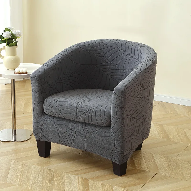 

Растягивающийся чехол для кресла с узором листьев, вязаный жаккардовый чехол из спандекса, одинарный чехол для дивана, защита от пыли, легко чистящийся чехол для клубного стула