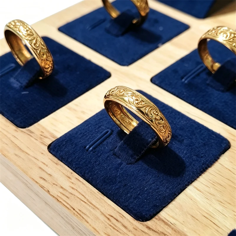 Solid Wood Jewelry Display Stand Necklace Pendant Bracelet Chain Ring Earrings Stud Organizer Jewelry Display Props Entire Set