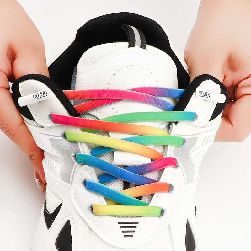 

Elastic Shoelaces for Sneakers Round Shoe Laces Without Ties Metal Lock 1 Second Quick on And Off Lazy Shoes Lace Rubber Band