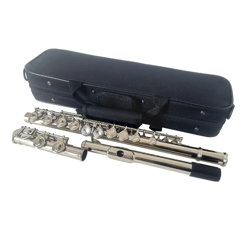 16-hole flute storage case Leather wooden accompanying case Carrying case Instrument flute single shoulder soft bag