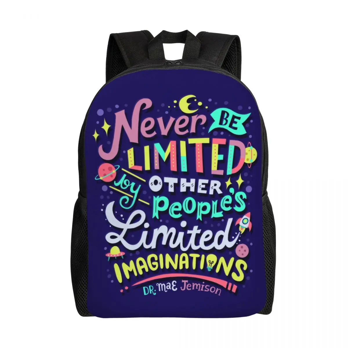 

Never Be Limited Backpacks for Women Men School College Students Bookbag Fits 15 Inch Laptop Inspirational Quote Gift Bags