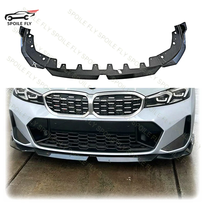 

MP Style 3/Pcs Front Lip Bumper Spoiler Glossy Black Carbon Fiber Look For BMW 3 Series G20 G28 New Model 320 325 330 Lci 2023+