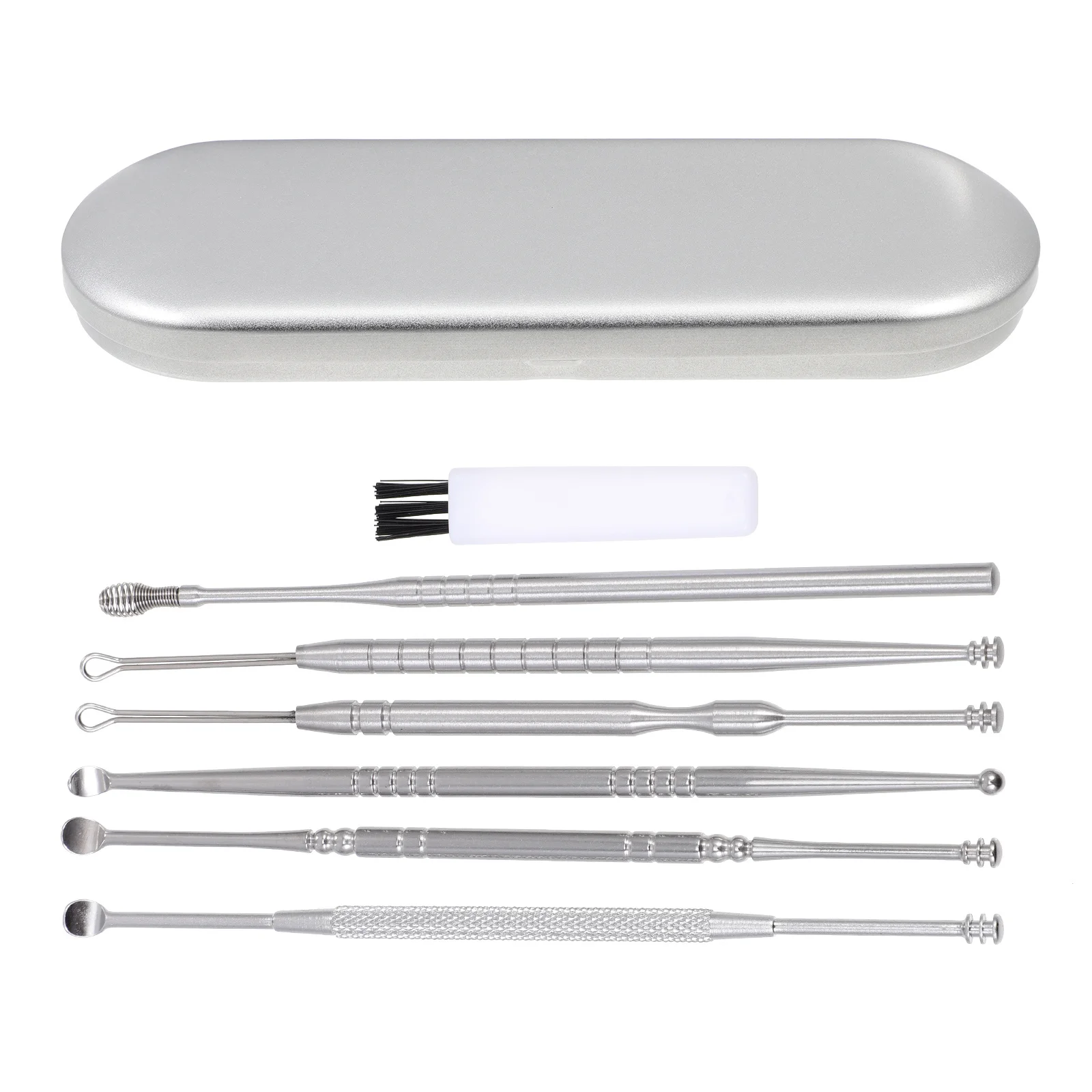 مجموعة واحدة من أدوات إزالة شمع الأذن، أعواد دائرية مريحة مناسبة للمنزل والسفر، أداة إزالة شمع الأذن، مجارف إزالة شمع الأذن #6