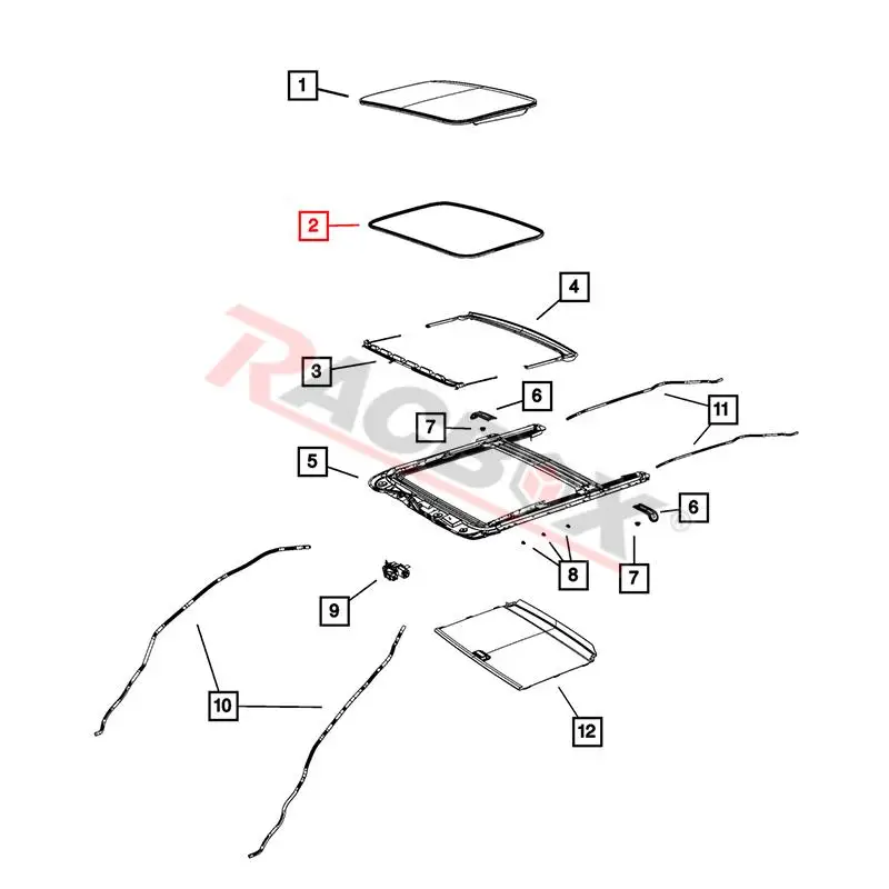 サンルーフガラスシール5183172ac,ダッジ,ニトロ口径,2007-2011,ジャーニー09-20,ジープリバティ08-12,愛国者コンパス07-2017,新品