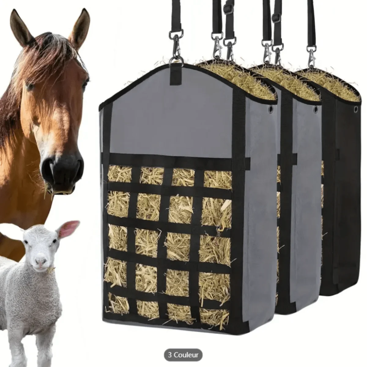 

1pc Oxford Cloth Durable Hay Bag, Large Capacity Horse Feeding Bag, Portable Dried Grass Storage Bag