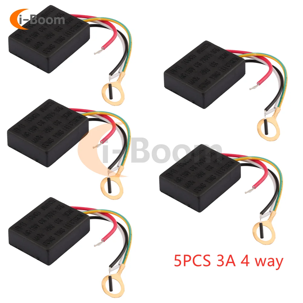 5PCS 220V-240V 3A 1/4 Way Touch Sensor Switch Desk Light Parts Touch Control Sensor Dimmer For Bulbs Lamp Automatic Switch