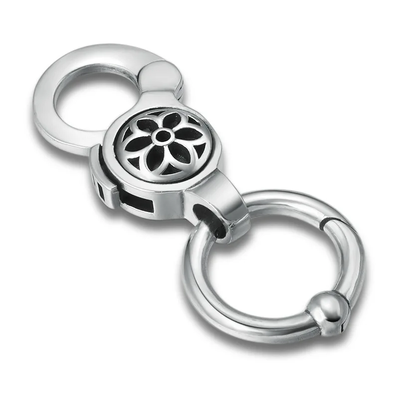 

Wholesale S925 sterling silver trendy jewelry high-end Thai silver fashionable cherry blossom keychain car keychain waist bag bu