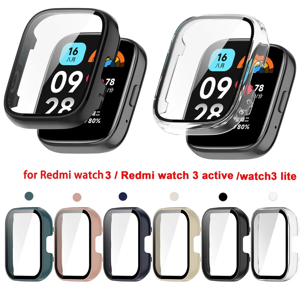 

Tempered Glass Screen Protector PC Case Cover Shell Frame For Xiaomi Redmi watch 3 3 Active Lite Protective Bumper
