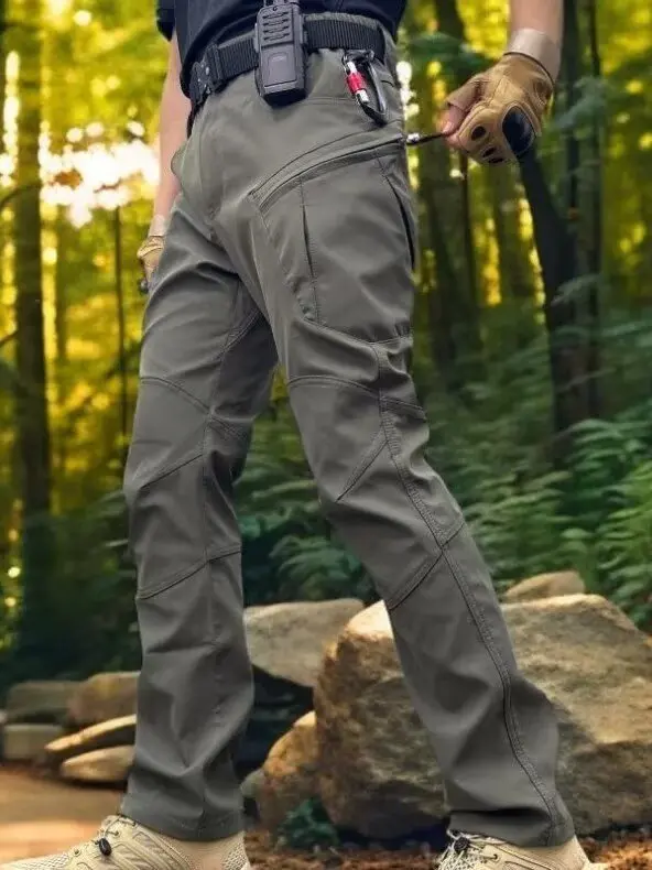 Tactical Work Pants Men's Straight Leg Military Fan Pants Wear Resistant Outdoor Multi Pocket Workwear Trousers Assault Train...
