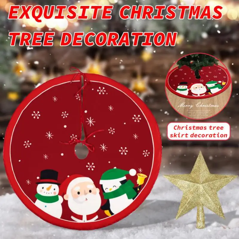 62CM Cartoon Christmas Tree Skirt Crafts Tree Surround Base Set Merry Christmas Decorations For Home Xmas Ornaments Navidad