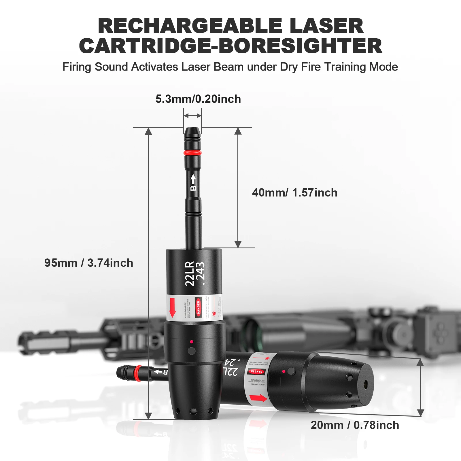 22LR.243 مدرب ليزر ثنائي الغرض مطور مع وظيفة المعايرة، هدف قفل المعايرة الثابتة عالي الدقة