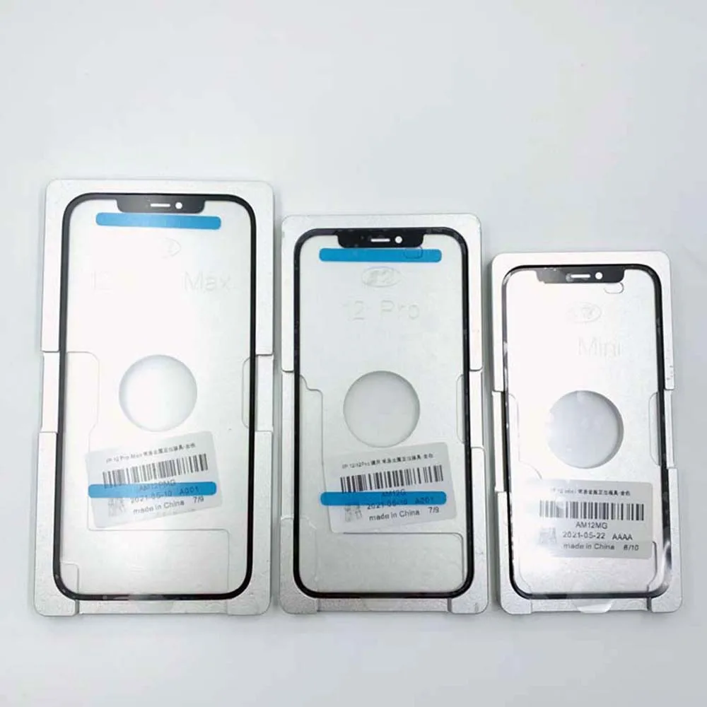 ด้านหน้าด้านนอกกระจกหน้าจอ LCD ตำแหน่งแม่พิมพ์สำหรับ iPhone X Xs XsMax 11Pro 12การจัดตำแหน่ง OCA Location โลหะแม่พิมพ์โทรศัพท์ซ่อมเครื่องมือ