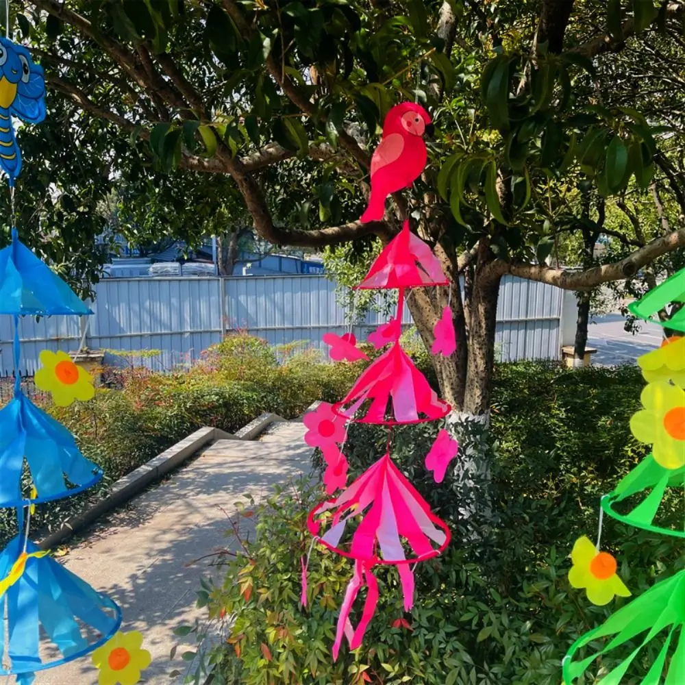 กังหันลมแขวนต้นไม้แห่งความปรารถนาหลากสีสัน ปลอดสารพิษ ทำจากผ้าและพลาสติก หมุนได้ ของตกแต่งลายการ์ตูน ชิ้นส่วนกังหันลมหมุน