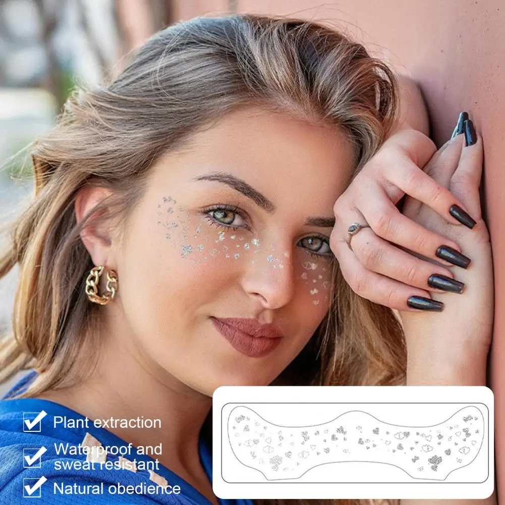 6Pcs Freckles Face Tattoo Stickers Gold Speckled Makeup Patches Easy Application Waterproof Sparkling Makeup Accessories