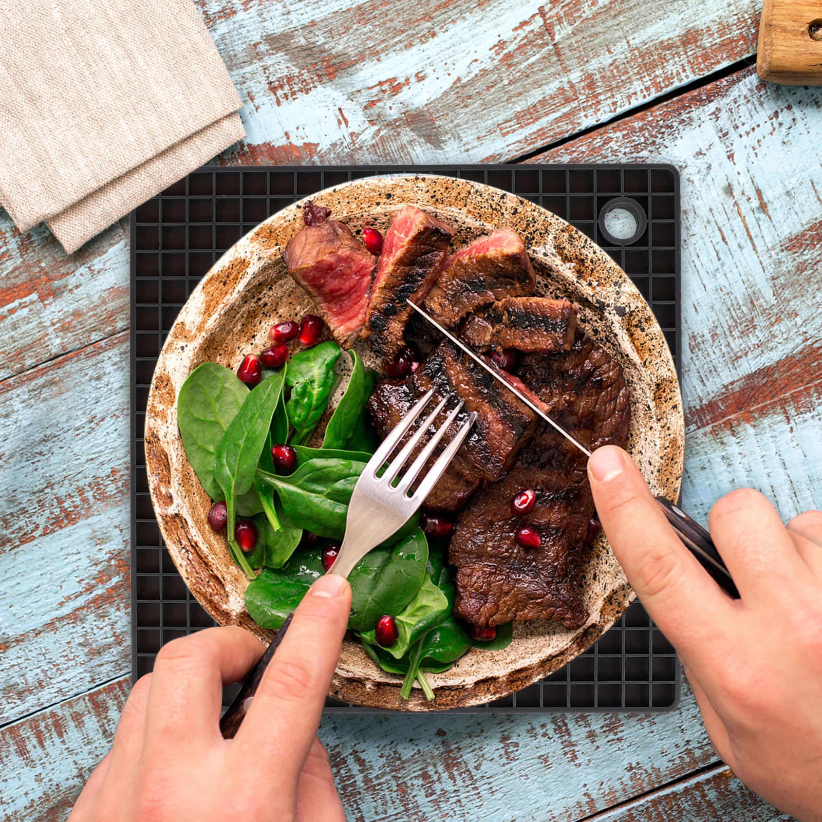 

4Pcs Silicone Pot Mat Set Heat Insulation Non Absorbent Repeatedly Folding Safe Family Use Hot Pads Placemat Dining Mat