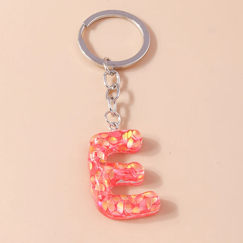 Mode Harz 26 Buchstaben A-Z Alphabet Schlüssel anhänger für Auto Schlüssel Souvenir Geschenke für Frauen Männer Handtasche Anhänger Schlüssel ringe DIY Zubehör – Detail 8