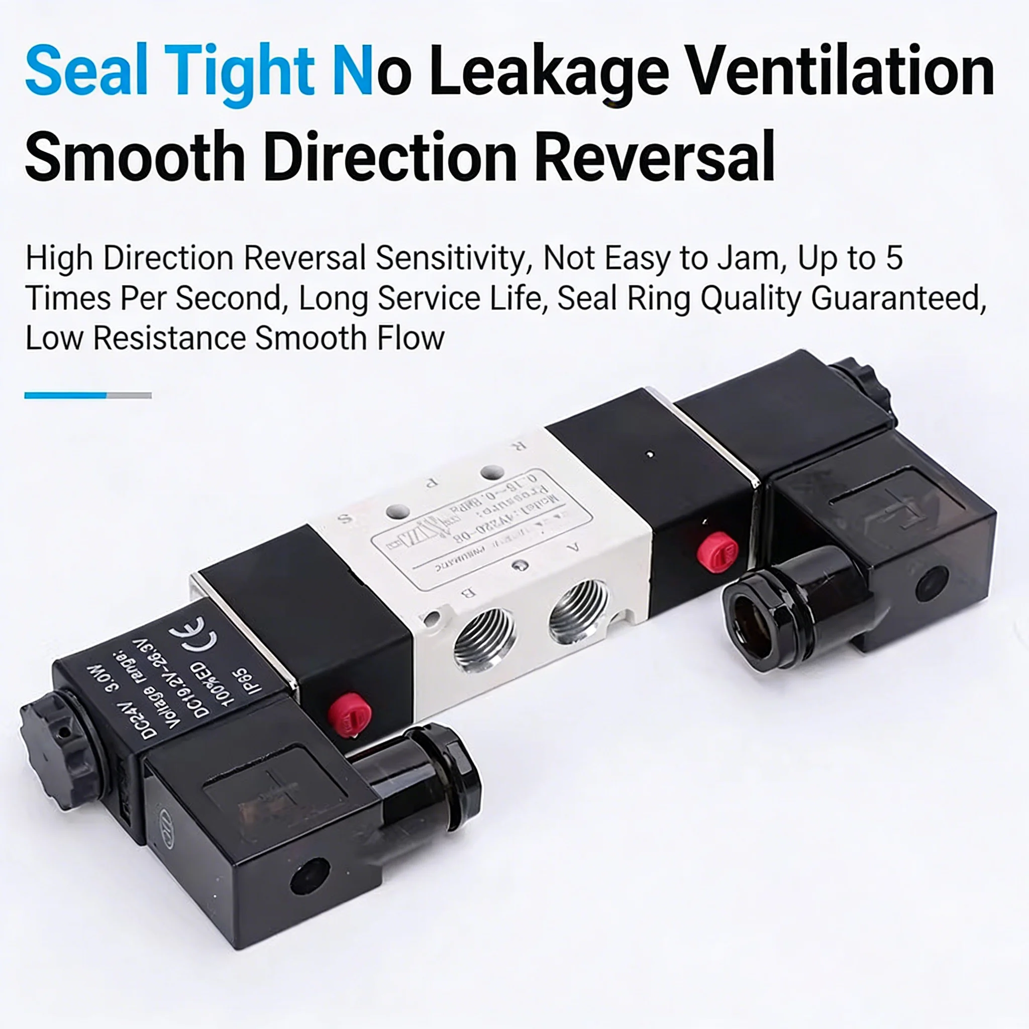 Pneumatic Solenoid Valve 4V220-08 Two-position Five-way Vent Valve Dual-control Coil Cylinder Control Reversing Valve 220V 24V