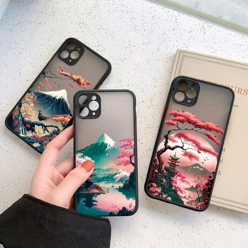 Japanese Aesthetic Landscape Phone Case For Samsung Galaxy S25 S24 S23 S22 Ultra Plus 5G FE A16 13 53 14 34 54 32 15 35 55 Cover